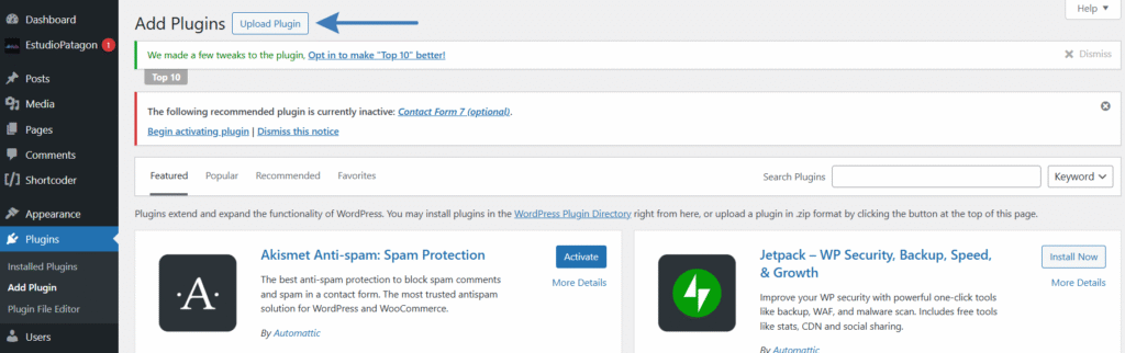 How to upload a plugin in WordPress to export email addresses to NiceSender