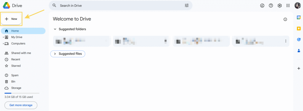 Google Drive screenshot New