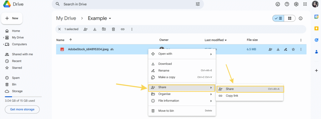 How to upload file in Google Drive
