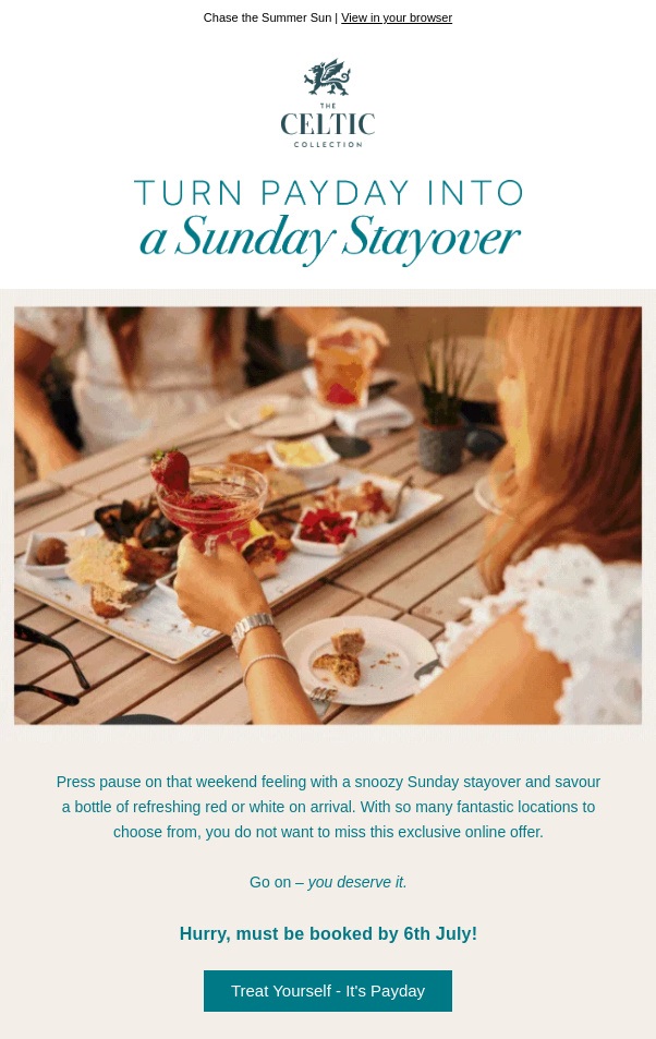 A good idea for an email campaign to coincide with the Day of Rest from Holidays