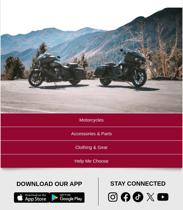 Screenshot 1 of an Indian Motorcycle email example 'Watch The Cody Garbrandt FORGED Reveal'