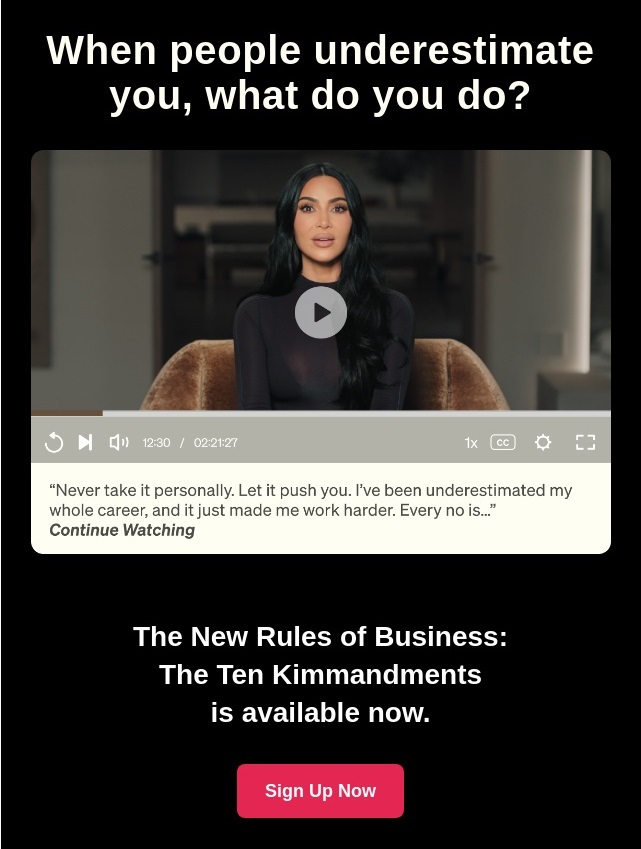 A fragment of an email newsletter for online schools, a part of the email 'How founders build today's most influential brands' from MasterClass.
