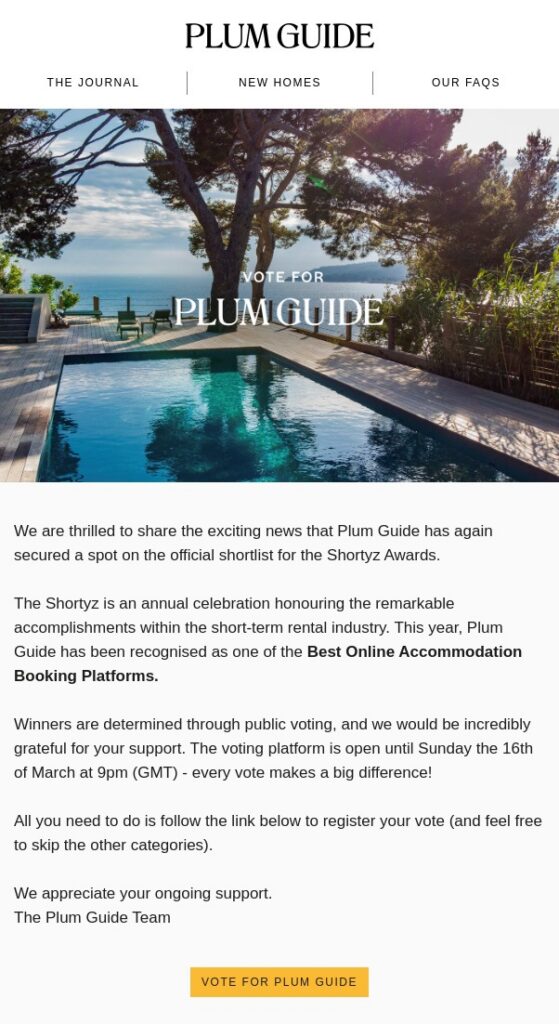 Example of a February Email Campaign