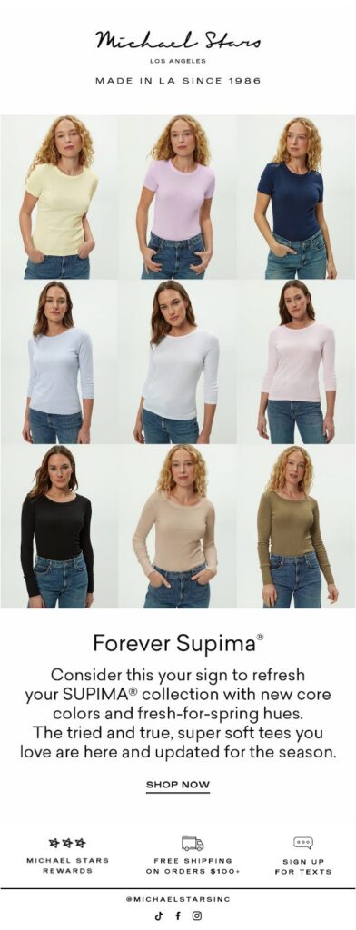 Example of an email campaign