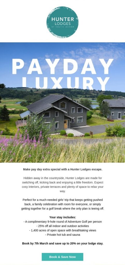 Example of an email campaign