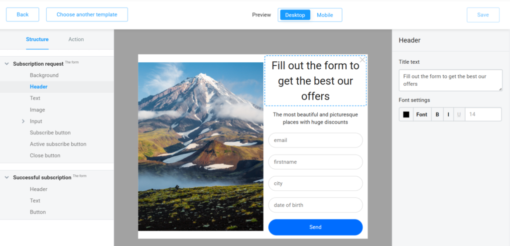How to Create a Subscription Form for Your Website in NiceSender. The Form Builder main settings.