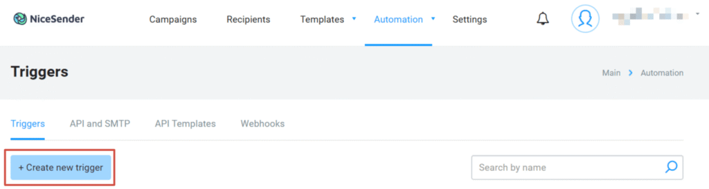 Email Triggers in NiceSender Account
